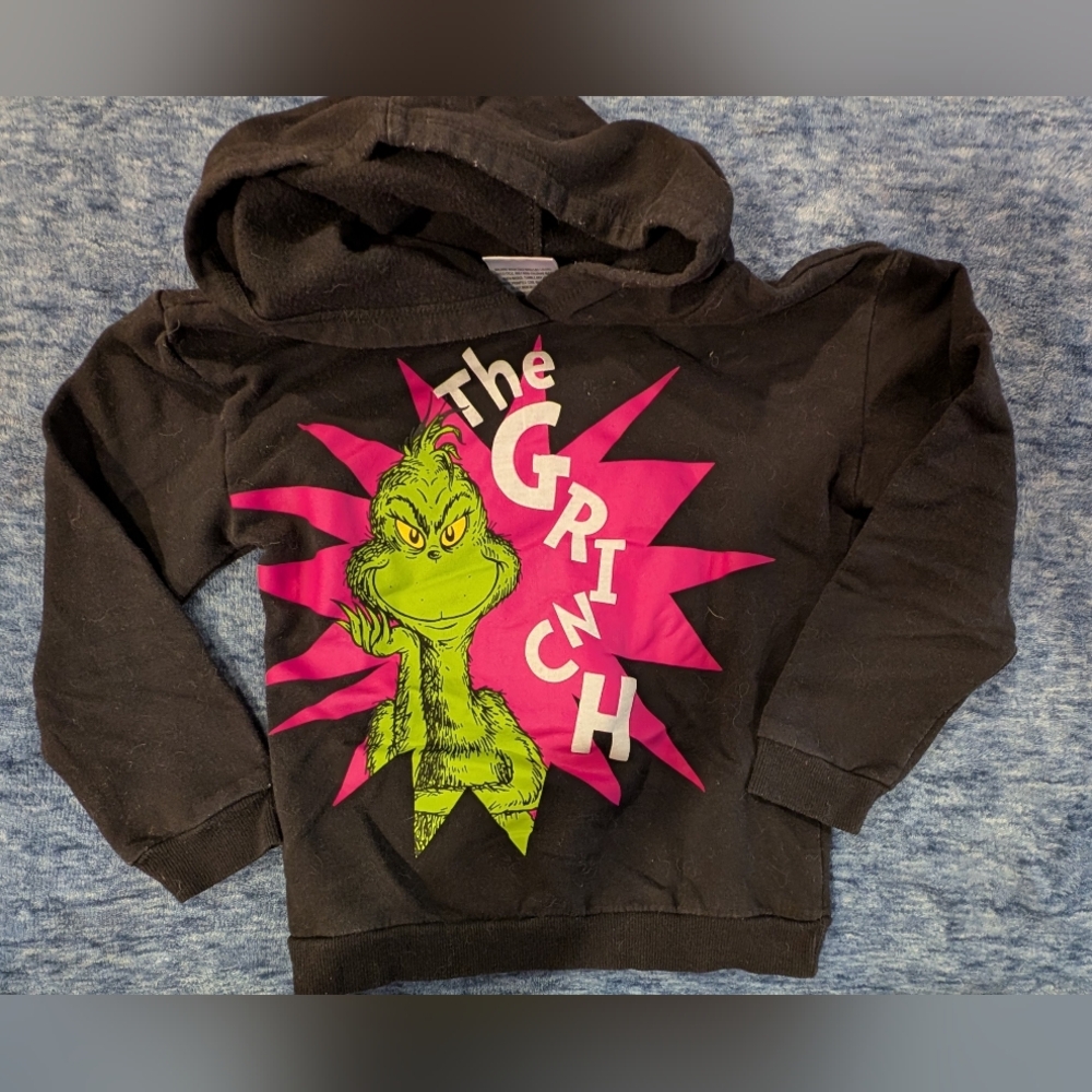 The Grinch Kids Small Hoodie - Black and Pink